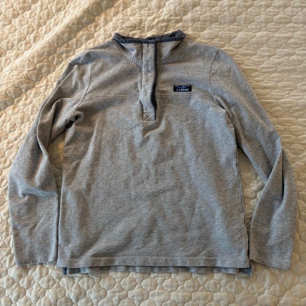 L.L. Bean Women’s Grey Quarter Snap Sweatshirt Size S Reg Outdoor Hiking